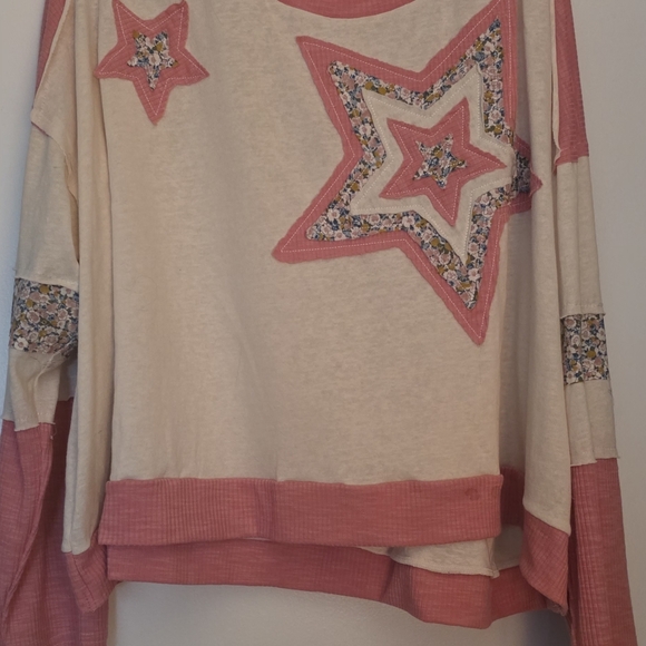 POL Cream and Pink Star Tunic - Picture 3 of 5